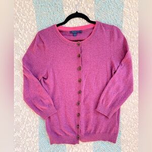 Boden Women's Pink Cardigan Sweater Cotton Viscose Cashmere Angora